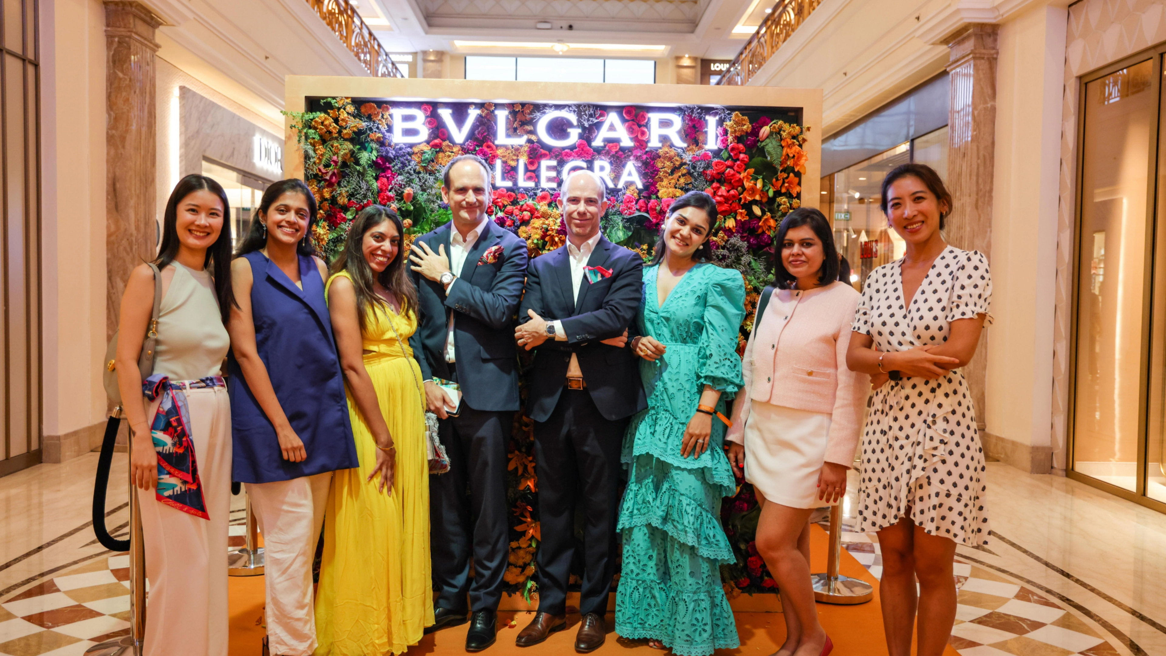BVLGARI Pop-Up Mumbai luxury retail activation - luxurious boutique facade with BVLGARI branding, elegant entrance, and premium jewelry displays