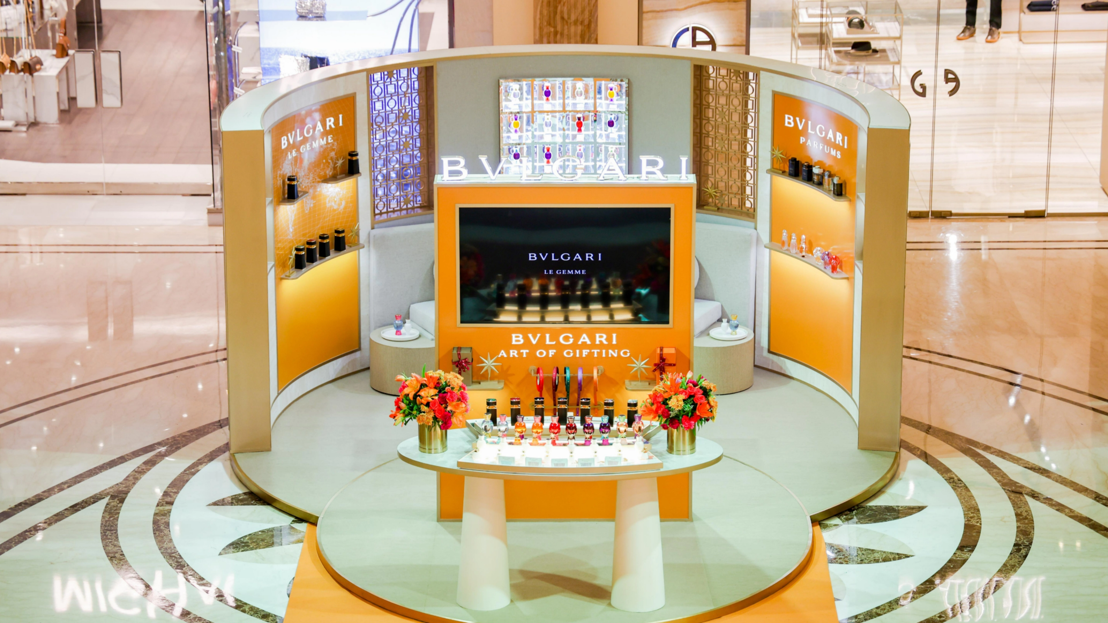 BVLGARI Pop-Up - Interior display of luxury watches and jewelry in glass cases
