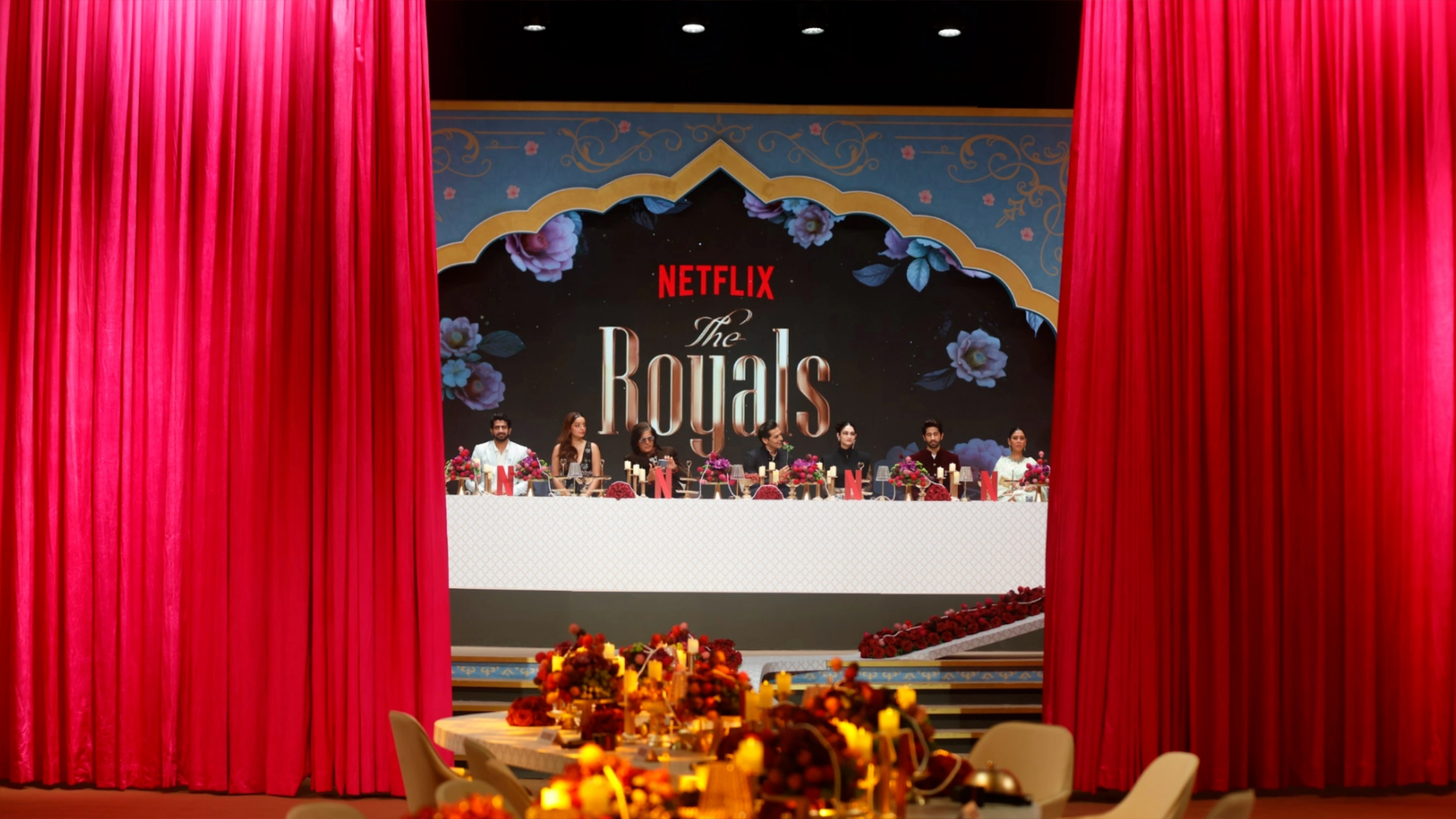 Netflix Royals launch - Guests enjoying aam panna drinks for the royal toast ceremony during the Netflix entertainment launch event at Yash Raj Studios